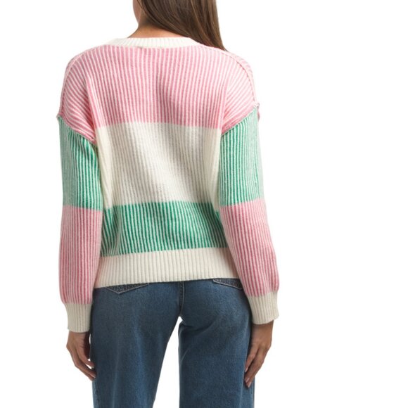 SUNDAY EDITION Cream Multi Striped Sweater - Picture 2 of 2
